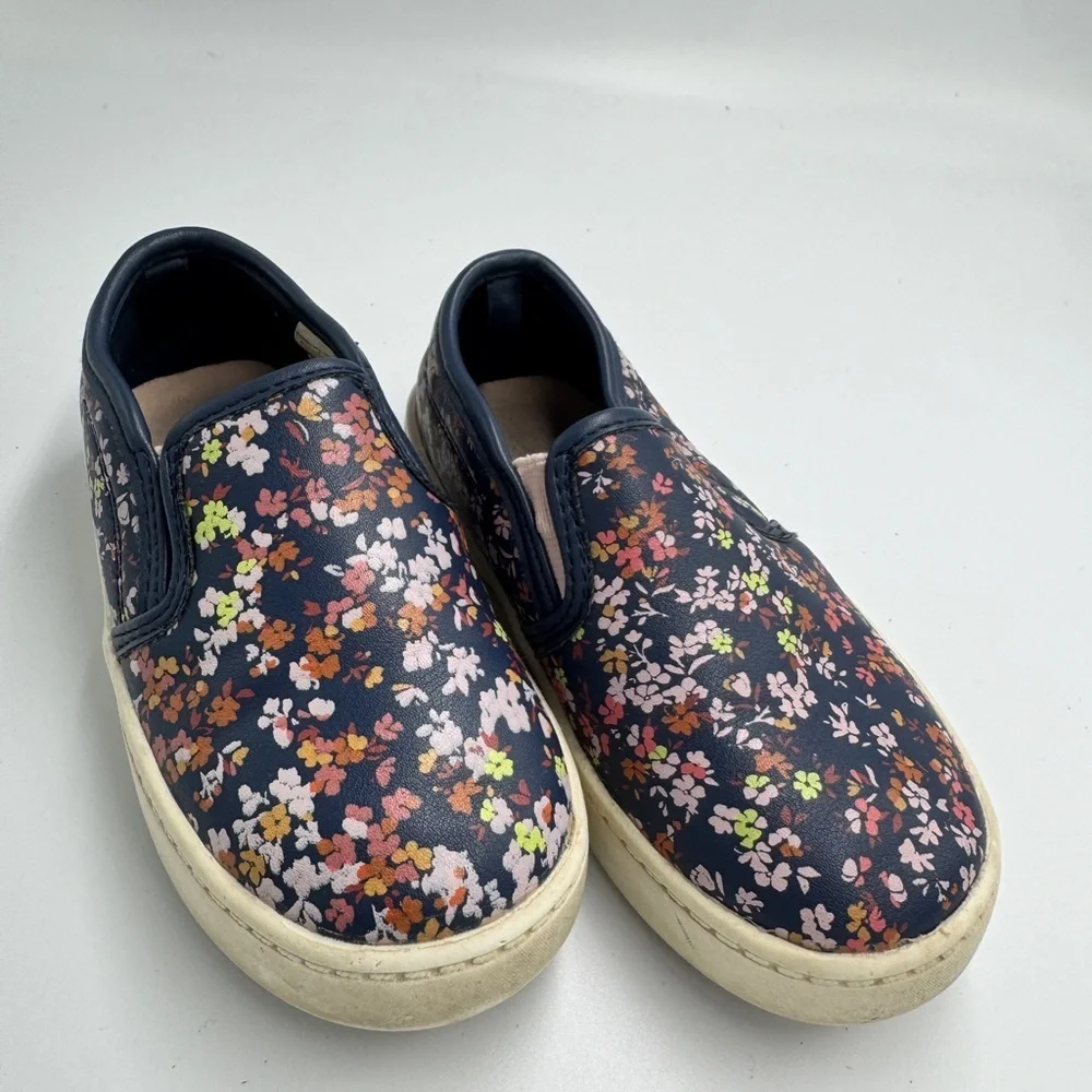 Carter's Toddler Girls 10M Navy Floral Slip-On Sneakers Shoes